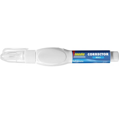 Imedio Boligrafo Corrector 8ml - Cuerpo Blando, Facil de Apretar - Punta Metalica para una Aplicacion Precisa - Secado Rapido (12 uds)