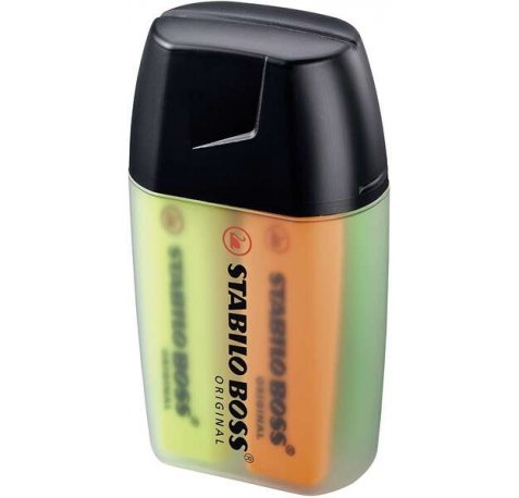 Stabilo Boss 70 Big Boss Pack de 4 Marcadores Fluorescentes - Trazo entre 2 y 5mm - Recargable - Tinta con Base de Agua - Colores Surtidos
