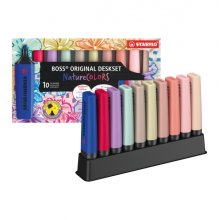 Stabilo Boss Naturecolors Pack de 10 Marcadores con Base para Escritorio - Incluye los 4 Nuevos Colores Wildflower - Trazo entre 2 y 5mm - Tinta con Base de Agua - Colores Surtidos Stabilo Boss Naturecolors Pack de 10 Marcadores con Base para Escritorio - Incluye los 4 Nuevos Colores Wildflower - Trazo entre 2 y 5mm - Tinta con Base de Agua - Colores Surtidos