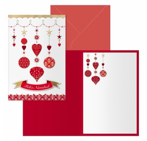 Dohe Carrusel Pack de 6 Tarjetas de Felicitacion Navideña con Sobre - Tamaño Cerrada 11.5x17cm, Abierta 23x17cm - Papel Offset - Impresas a todo Color