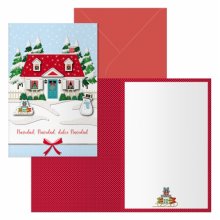 Dohe Home Pack de 6 Tarjetas de Felicitacion Navideña con Sobre - Tamaño Cerrada 11.5x17cm, Abierta 23x17cm - Papel Offset - Impresas a todo Color