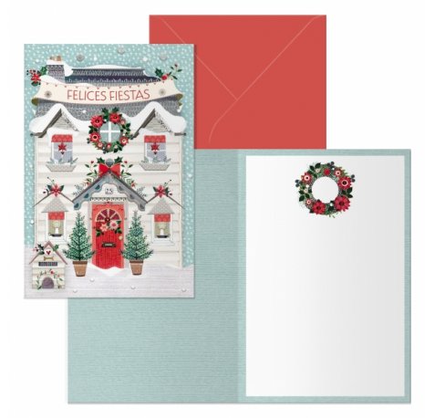 Dohe Paz Pack de 6 Tarjetas de Felicitacion Navideña con Sobre - Tamaño Cerrada 11.5x17cm, Abierta 23x17cm - Papel Offset - Impresas a todo Color
