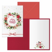 Dohe Deseos Pack de 6 Tarjetas de Felicitacion Navideña con Sobre - Tamaño Cerrada 11.5x17cm, Abierta 23x17cm - Papel Offset - Impresas a todo Color