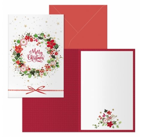 Dohe Deseos Pack de 6 Tarjetas de Felicitacion Navideña con Sobre - Tamaño Cerrada 11.5x17cm, Abierta 23x17cm - Papel Offset - Impresas a todo Color