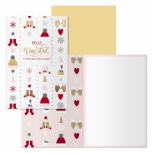 Dohe Winter Pack de 6 Tarjetas de Felicitacion Navideña con Sobre - Tamaño Cerrada 11.5x17cm, Abierta 23x17cm - Papel Offset - Impresas a todo Color
