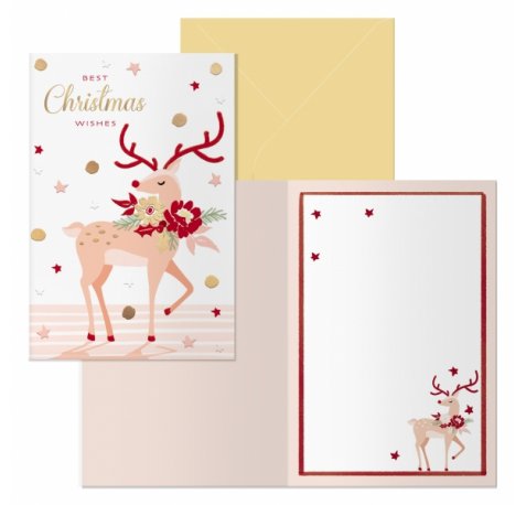 Dohe Nara Pack de 6 Tarjetas de Felicitacion Navideña con Sobre - Tamaño Cerrada 11.5x17cm, Abierta 23x17cm - Papel Offset - Impresas a todo Color