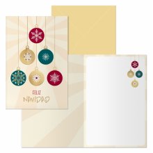 Dohe Balls Pack de 6 Tarjetas de Felicitacion Navideña con Sobre - Tamaño Cerrada 11.5x17cm, Abierta 23x17cm - Papel Offset - Impresas a todo Color