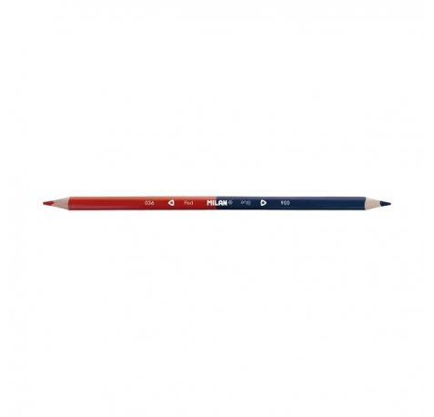 Milan Lapiz Bicolor Rojo y Azul - Mina Ã? 2.9mm - Triangular - Resistente a la Rotura (12 uds)