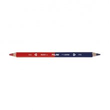 Milan Maxi Lapiz Bicolor Rojo y Azul - Mina Ã? 5mm - Triangular - Resistente a la Rotura (12 uds)