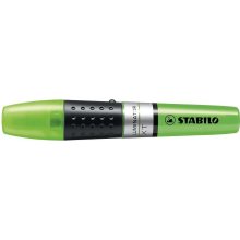 Stabilo Iluminator Marcador Fluorescente - Mayor Suministro de Tinta - Zona de Agarre - Trazo entre 2 y 5mm - Color Verde (5 uds)