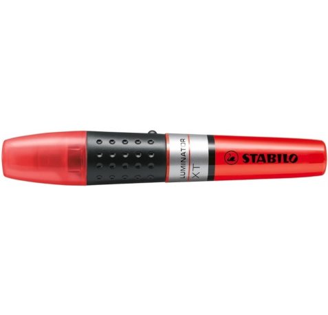 Stabilo Luminator Marcador Fluorescente - Mayor Suministro de Tinta - Zona de Agarre - Trazo entre 2 y 5mm - Color Rojo (5 uds)