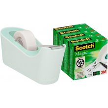 Scotch C18 Pack de Dispensador de Cinta Adhesiva + 4 Cintas Adhesivas Scotch Magic - Para Cintas de hasta 19mm x 33m - Color Verde Menta