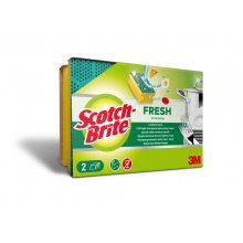 Scotch-Brite Fresh Pack de 2 Estropajos de Cocina - Proteccion para los Dedos - Color Amarillo