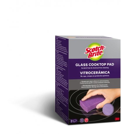Scotch-Brite Pack de 3 Estropajos para Vitroceramica - Color Blanco