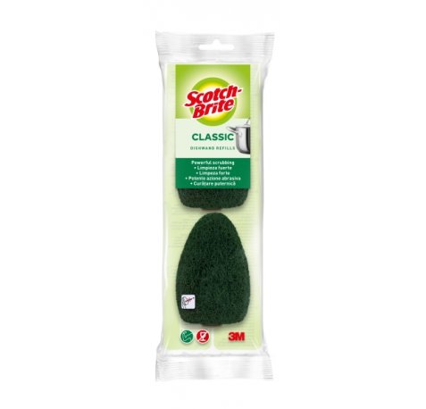Scotch-Brite Recambios de Pack de 2Â Estropajos con Mango para Tareas Dificiles - Color Verde Oscuro