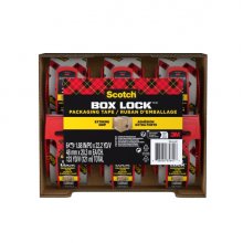 Scotch Box Lock Pack de 6 Precintos de Embalaje - 48mm x 20.3m - Incluye Dispensador - Color Transparente