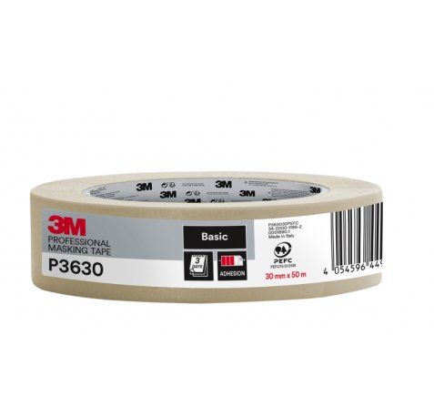 3M Cinta de Enmascarar Profesional - 30mm x 50m - 70% PEFC - Color Blanco