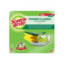 Scotch-Brite Classic Pack de 4Â Estropajos de Cocina XL - Proteccion para los Dedos - Color Amarillo