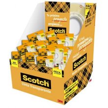 Scotch 508 Cinta Adhesiva 19mm x 33m - Facil de Cortar - Transparente (48 uds)