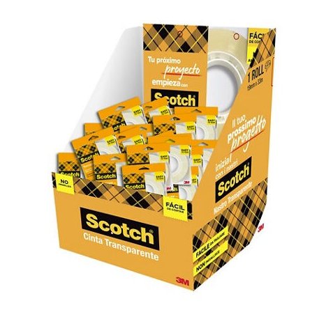 Scotch 508 Cinta Adhesiva 19mm x 33m - Facil de Cortar - Transparente (48 uds)