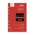 Finocam R599 Recambio para Agenda Open - Anual 2027 - Semana Vista Vertical - Formato 500 - 117x181mm - 6 Taladros - Papel de 80g/m2 - Color Blanco