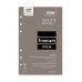 Finocam R598 Recambio para Agenda Open - Anual 2027 - 1 Dia por Pagina - Formato 500 - 117x181mm - 6 Taladros - Papel de 70g/m2 - Color Blanco