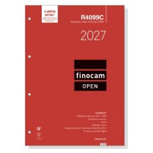 Finocam R4099C Recambio para Agenda Open en Catalan - Anual 2027 - Semana Vista Vertical - Formato A4 - 210x297mm - Papel de 80g/m2 - Color Blanco