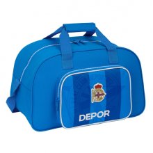 Safta Real Deportivo de la CoruÃ±a Bolsa de Deporte - Bolsillo Frontal - Bandolera Ajustable - Tirador Doble - Tacos Proteccion Base - Fondo Interior Semirigido - 22L - 400x230x240mm - Color Azul