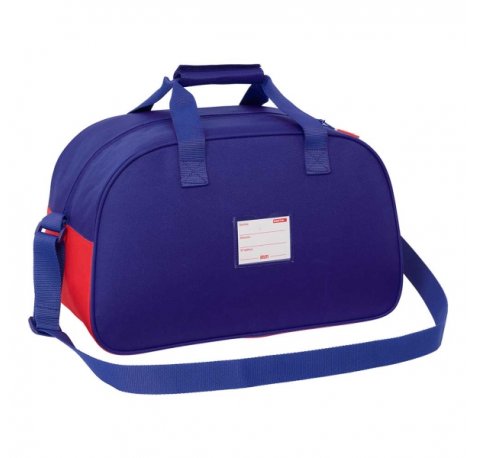 Safta Atletico de Madrid Bolsa de Deporte - Bolsillo Frontal - Bandolera Ajustable - Asa Forrada - Tirador Doble - Base con Tacos - Fondo Extraible - Compacta y Ligera - 400x230x240mm - Color Azul Marino