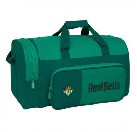 Safta Real Betis Balompie Bolsa de Deporte - Bandolera Ajustable - Bolsillo Frontal - Tacos en la Base - Bolsillo Lateral - Tirador Doble - Resistente al Agua - 470x270x260mm - Color Verde