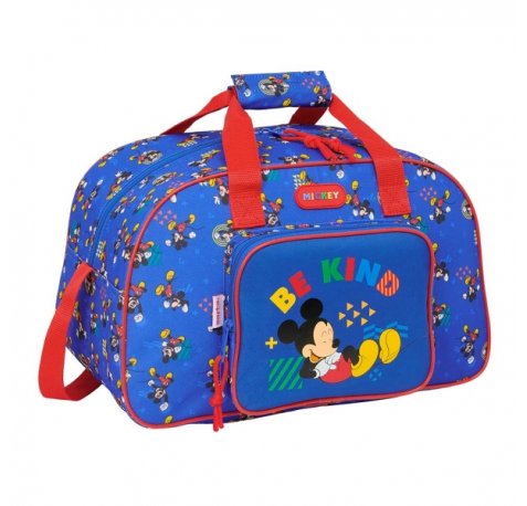 Safta Mickey Mouse Today Bolsa de Deporte - Bolsillo Frontal - Bandolera Ajustable - Asa Forrada - Tirador Doble - Tacos Proteccion Base - Fondo Extraible - 22L - 400x230x240mm - Color Azul