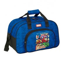 Safta Avengers Bolsa de Deporte - Bolsillo Frontal - Bandolera Ajustable - Asa Forrada - Doble Tirador - Tacos Protectores - Fondo Semirigido - 22L - 400x230x240mm - Color Azul Oscuro