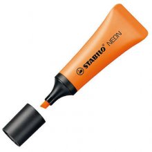Stabilo Neon 72 Marcador Fluorescente - Trazo entre 2 y 5mm - Tinta con Base de Agua - Cuerpo en Forma de Tubo - Color Naranja (10 uds)