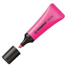 Stabilo Neon 72 Marcador Fluorescente - Trazo entre 2 y 5mm - Tinta con Base de Agua - Cuerpo en Forma de Tubo - Color Rosa (10 uds)