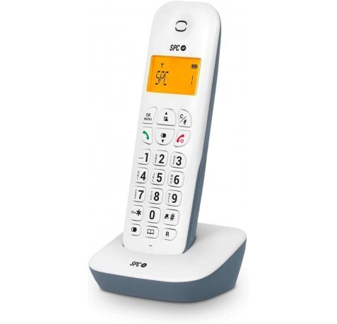 SPC Air Telefono Fijo Inalambrico - Pantalla Retroiluminada 35x22mm - Identificacion de Llamadas - Conexion a Red Telefonica - Modo Mute - 5 Melodias - 2 Colores - Tecnologia Eco - Transferencia de Llamadas - Color Azul