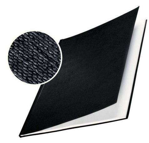 Leitz Tapas Rigidas Impressbind - 3,5mm - Estructura de Lino - 15-35 Hojas - A4 - Encuadernacion de Alta Calidad - Negro Carton de 1,75mm - Superficie de Lino Lacada - Papel Blanco sin Acido