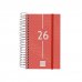 Finocam Year Agenda de Espiral - Anual 2026 - Tapa Ligera - Formato E3 - 95x24x127mm - 1 Dia por Pagina - Color Rojo