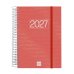 Finocam Espiral Basics Year Agenda - Anual 2027 - 1 Dia por Pagina - Formato E10 - 155x212mm - Espiral - Tapa de Polipropileno - Esquinas Microperforadas - Papel de 70g/m2 - Color Rojo
