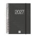 Finocam Espiral Basics Year Agenda - Anual 2027 - 1 Dia por Pagina - Formato E10 - 155x212mm - Espiral - Tapa de Polipropileno - Esquinas Microperforadas - Papel de 70g/m2 - Color Negro