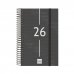 Finocam Year Agenda de Espiral en Catalan - Anual 2026 - Tapa Ligera - Formato E5 - 135x24x181mm - 1 Dia por Pagina - Color Negro
