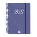 Finocam Espiral Basics Year Agenda en Catalan - Anual 2027 - 1 Dia por Pagina - Formato E10 - 155x212mm - Goma Elastica - Tapa de Polipropileno - Esquinas Microperforadas - Papel de 70g/m2 - Color Azul