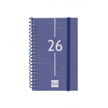 Finocam Year Agenda de Espiral en Catalan - Anual 2026 - Tapa Ligera - Formato E3 - 217x14x297mm - Semana Vista Horizontal - Color Azul