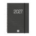 Finocam Espiral Basics Year Agenda - Anual 2027 - Semana Vista Vertical - Formato E10 - 155x212mm - Espiral - Tapa de Polipropileno - Esquinas Microperforadas - Papel de 80g/m2 - Color Negro