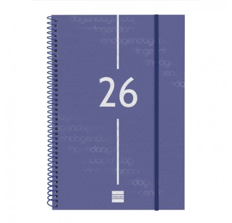 Finocam Year Agenda de Espiral - Anual 2026 - Tapa Ligera - Formato E11 - 172x14x242mm - Semana Vista en Vertical - Color Azul