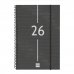 Finocam Year Agenda de Espiral en Catalan - Anual 2026 - Tapa Ligera - Formato E11 - 172x14x242mm - Semana Vista en Vertical - Color Negro