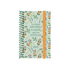 Finocam Trendy Design Collection Imposible Agenda - Anual 2027 - Semana Vista Horizontal - Formato E3 - 79x127mm - Espiral - Tapa de Polipropileno - Esquinas Microperforadas - Papel de 80g/m2 - Multicolor