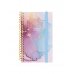 Finocam Trendy Design Collection Goldy Agenda - Anual 2027 - Semana Vista Horizontal - Formato E3 - 79x127mm - Espiral - Tapa de Polipropileno - Esquinas Microperforadas - Papel de 80g/m2 - Multicolor