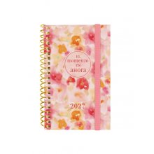Finocam Trendy Design Collection Ahora Agenda - Anual 2027 - Semana Vista Horizontal - Formato E3 - 79x127mm - Espiral - Tapa de Polipropileno - Esquinas Microperforadas - Papel de 80g/m2 - Multicolor