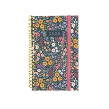 Finocam Design Collection Agenda de Espiral - Anual 2026 - Tapa Ligera - Formato E3 - 85x14x127mm - Semana Vista Horizontal - Tematica de Flores