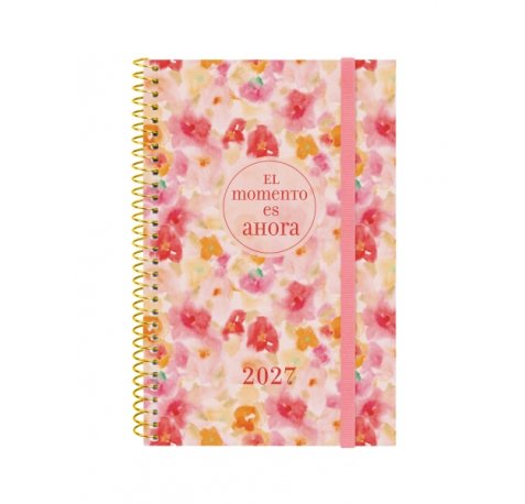 Finocam Trendy Design Collection Ahora Agenda - Anual 2027 - Semana Vista Horizontal - Formato E5 - 117x181mm - Espiral - Tapa de Polipropileno - Esquinas Microperforadas - Papel de 80g/m2 - Multicolor